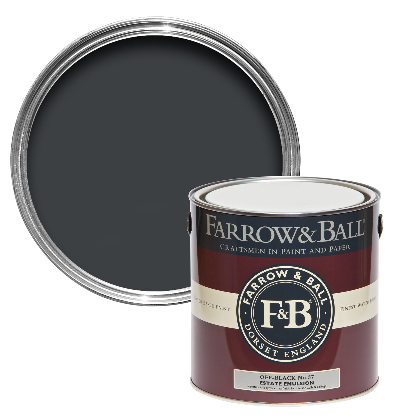 Farrow & Ball 2.5L Modern Eggshell Off-Black No.57