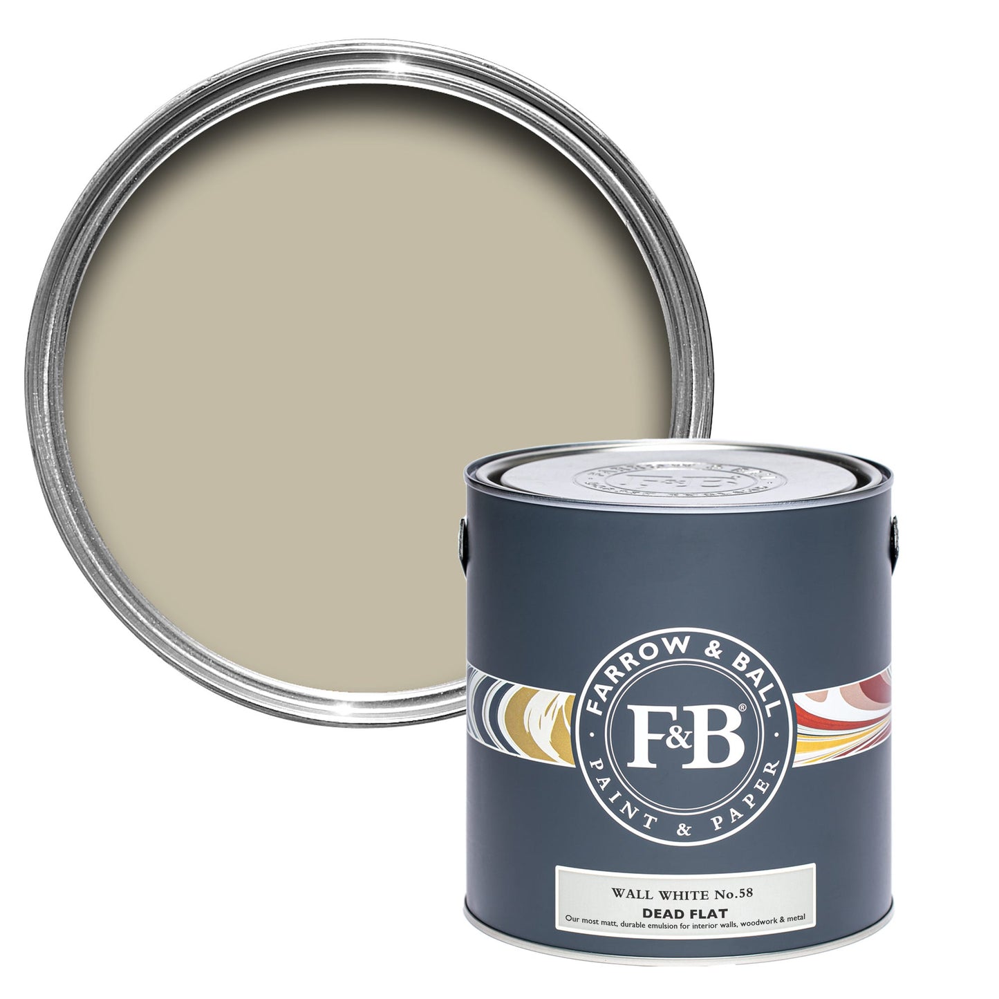 Farrow & Ball Multi Surface 5L Dead Flat Wall White No.58