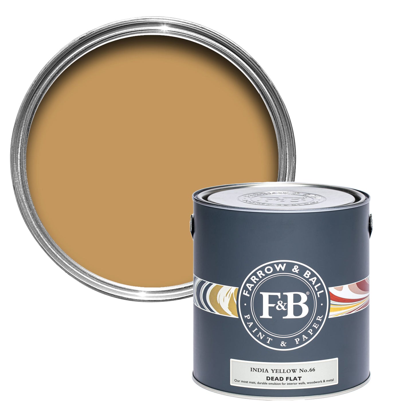 Farrow & Ball Multi Surface 5L Dead Flat India Yellow No.66