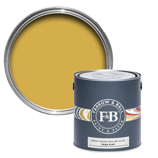 Farrow & Ball Multi Surface 5L Dead Flat Print Room Yellow No.69