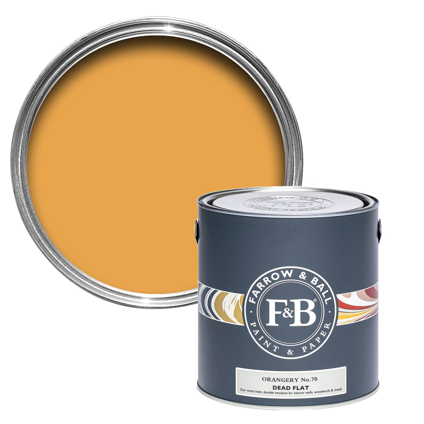 Farrow & Ball Multi Surface 5L Dead Flat Orangery No.70