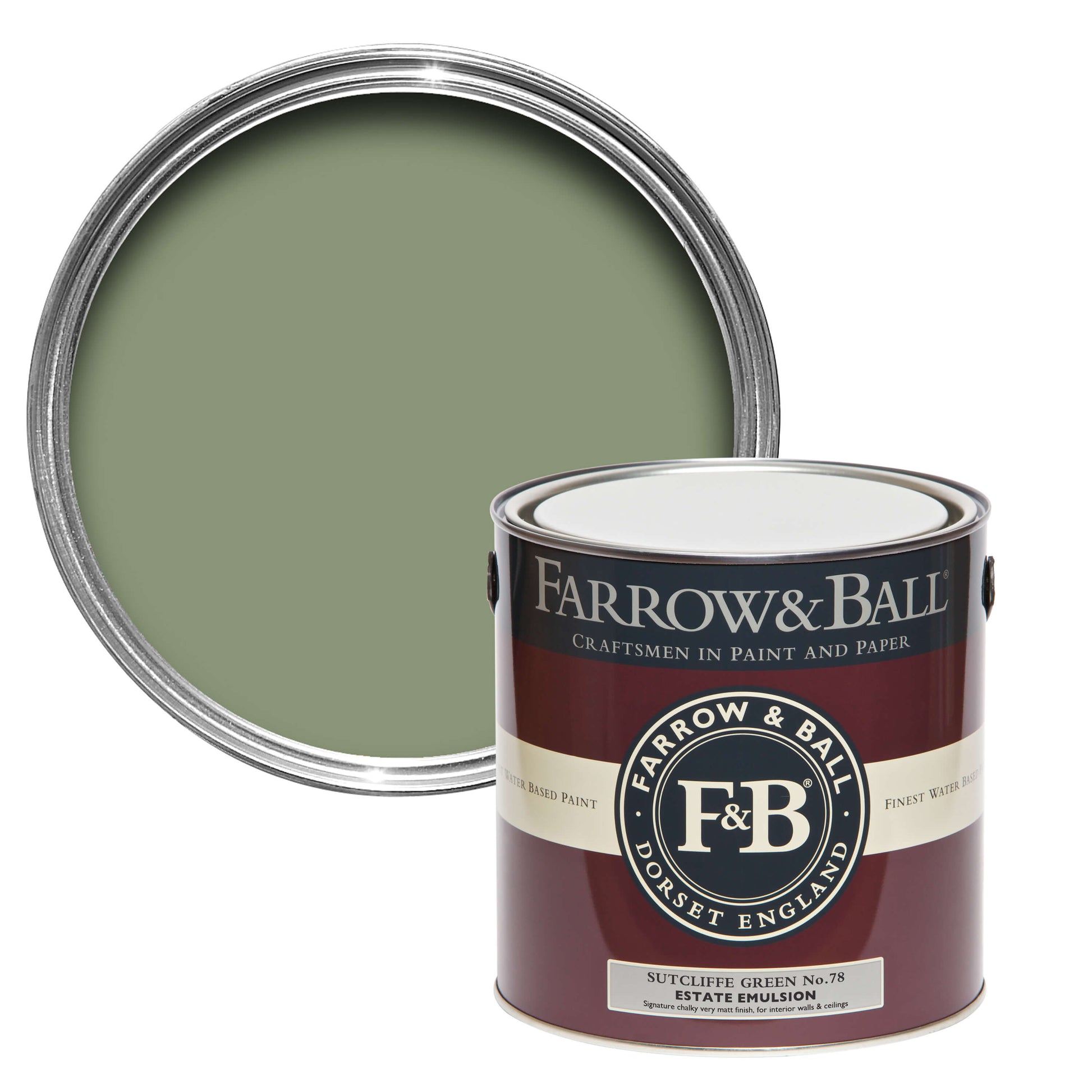 Tin Farrow & Ball 2.5L Modern Emulsion Sutcliffe Green No.78