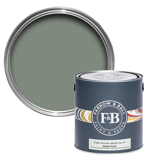 Farrow & Ball Multi Surface 5L Dead Flat Card Room Green No.79