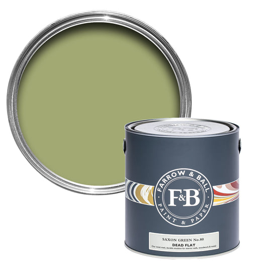 Farrow & Ball Multi Surface 5L Dead Flat Saxon Green No.80