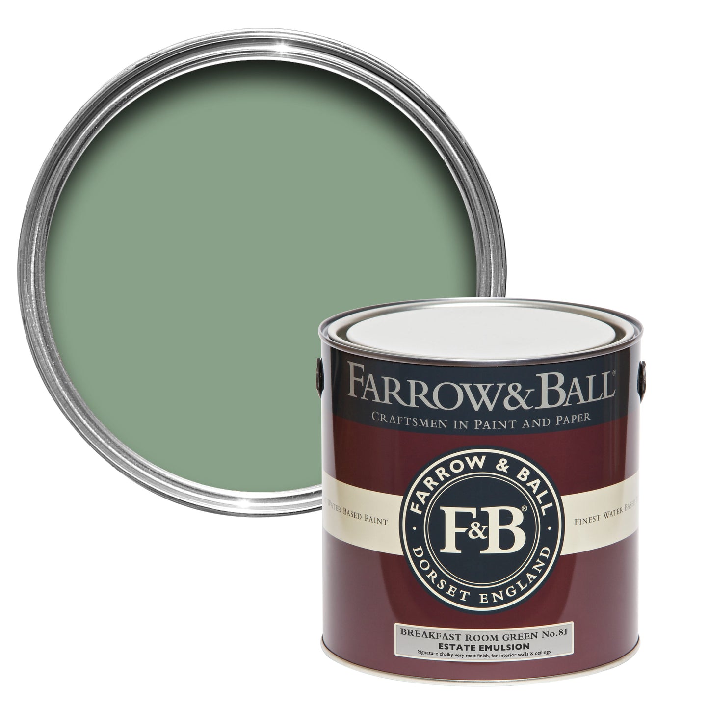 Farrow & Ball 750ml Modern Eggshell Breakfast Room Green No.81