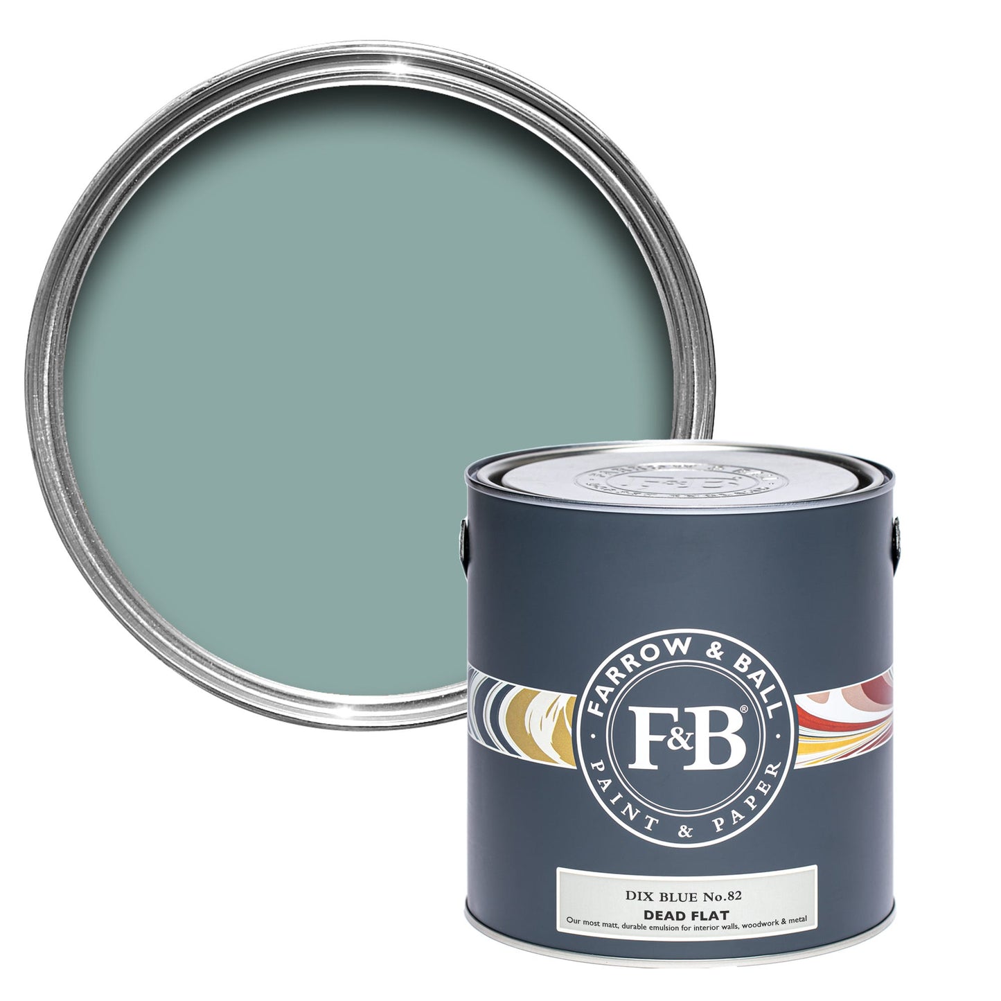 Farrow & Ball Multi Surface 5L Dead Flat Dix Blue No.82