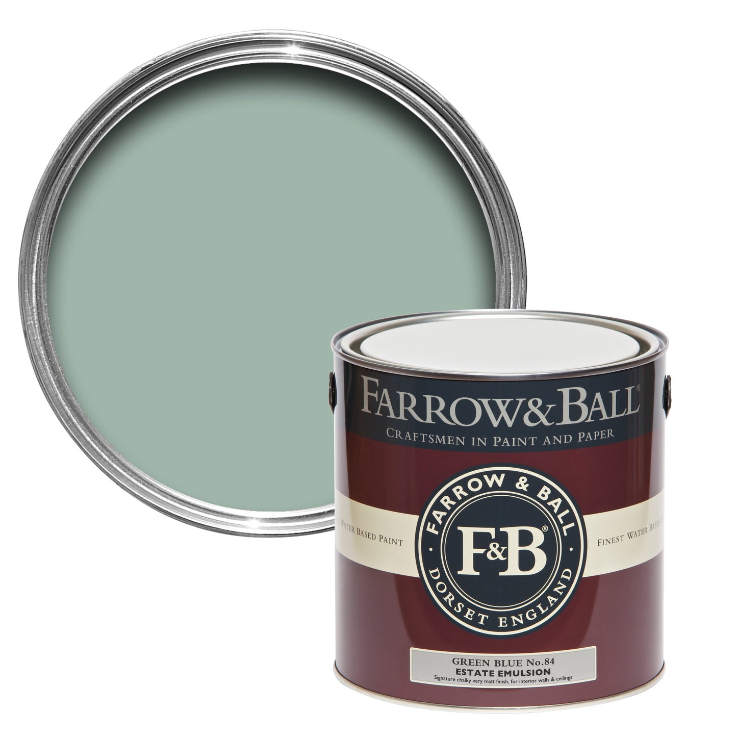 Farrow & Ball 2.5L Modern Eggshell Green Blue No.84
