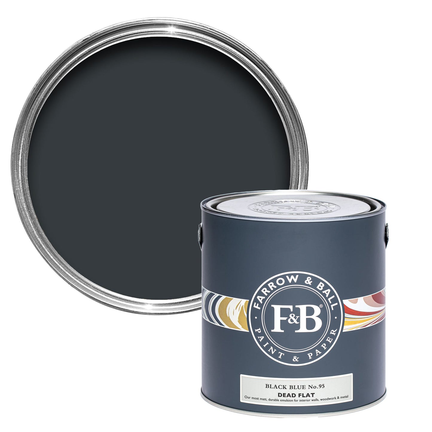 Farrow & Ball Multi Surface 5L Dead Flat Black Blue No.95
