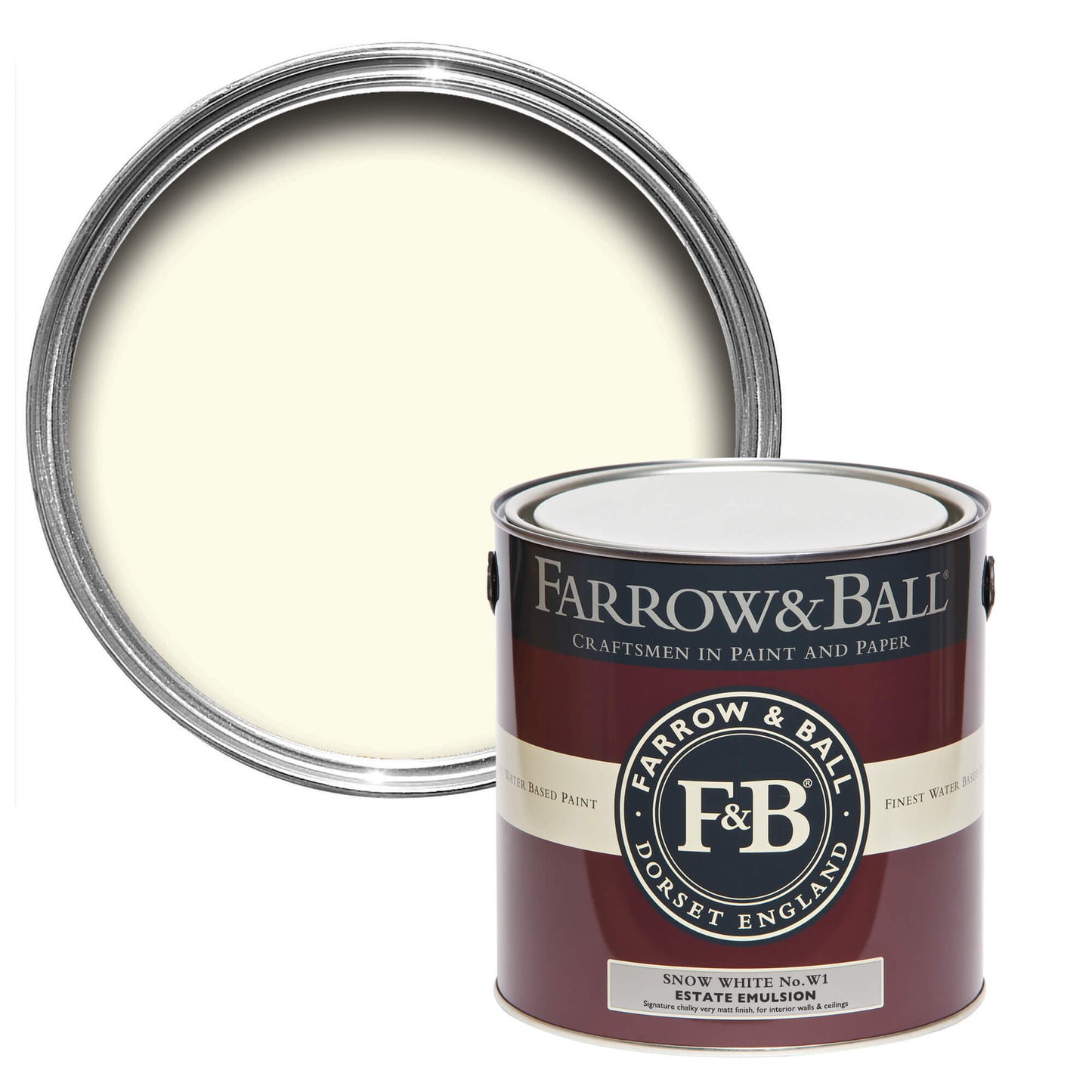 Farrow & Ball 2.5L Exterior Eggshell Snow White No.W1