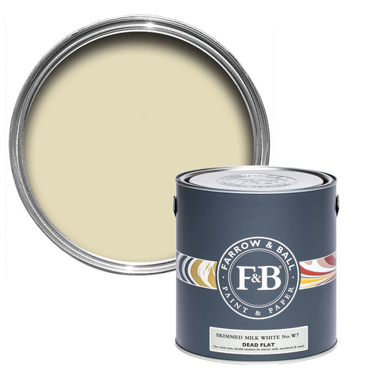 Farrow & Ball Multi Surface 5L Dead Flat Skimmed milk White No.W7