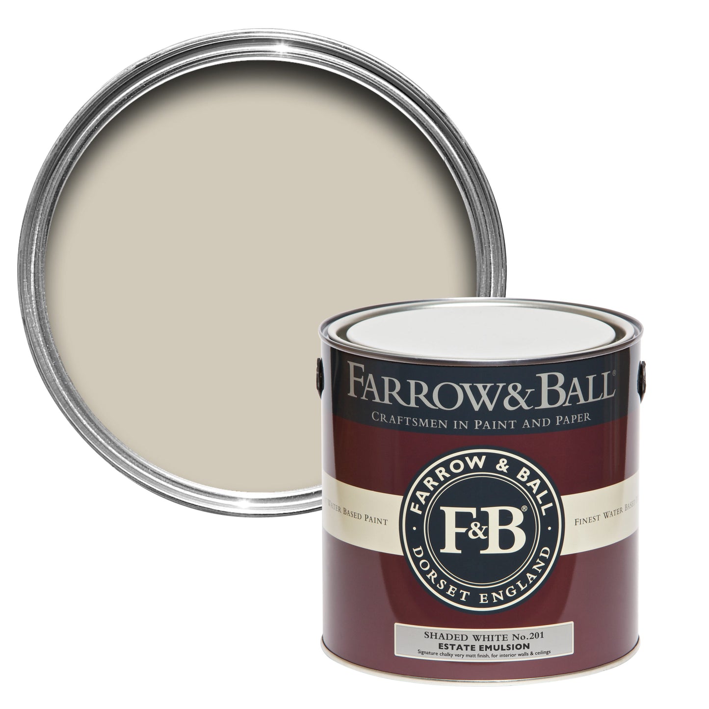Farrow & Ball 2.5L Exterior Eggshell Shaded White No.201