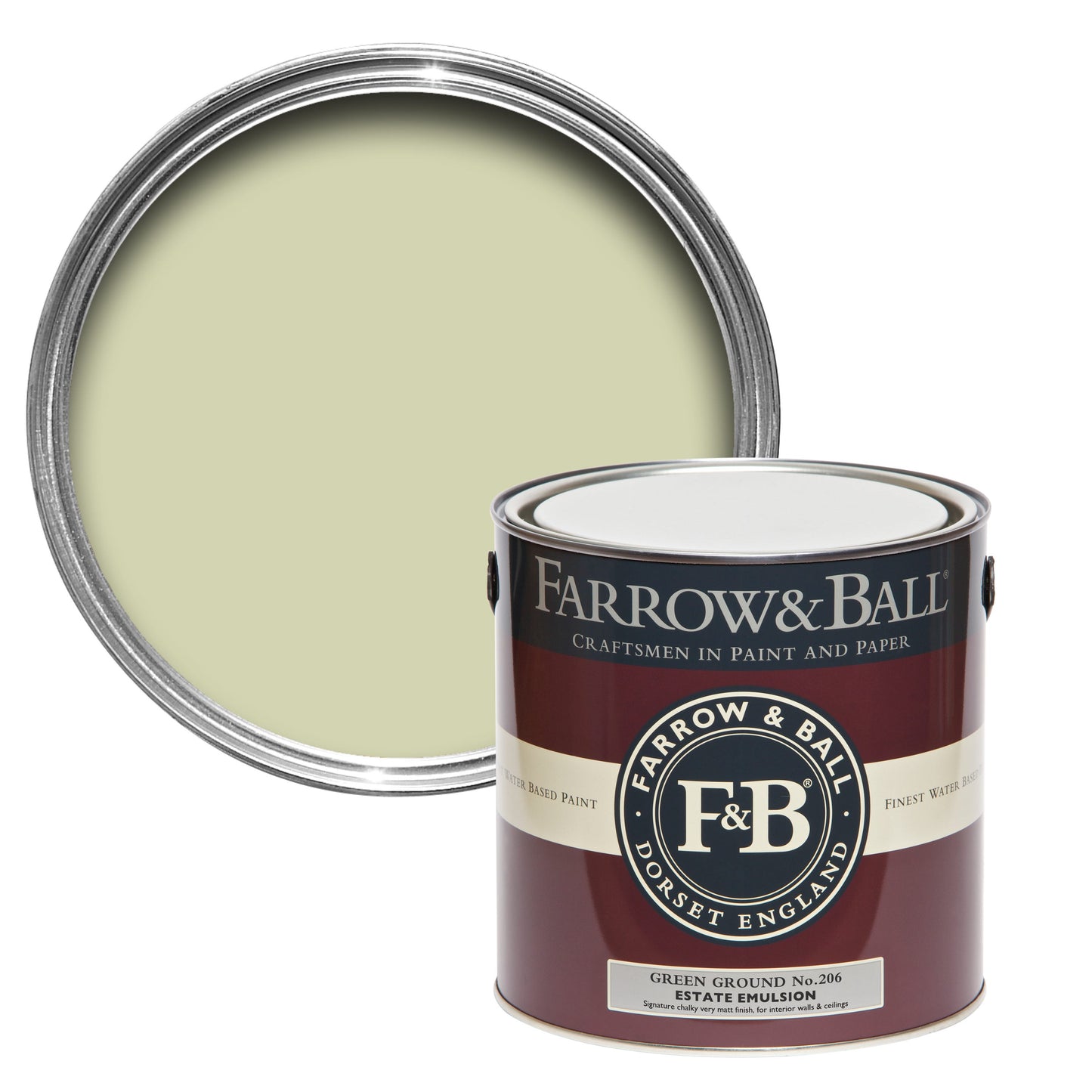 Farrow & Ball 2.5L Modern Eggshell Green Ground No.206