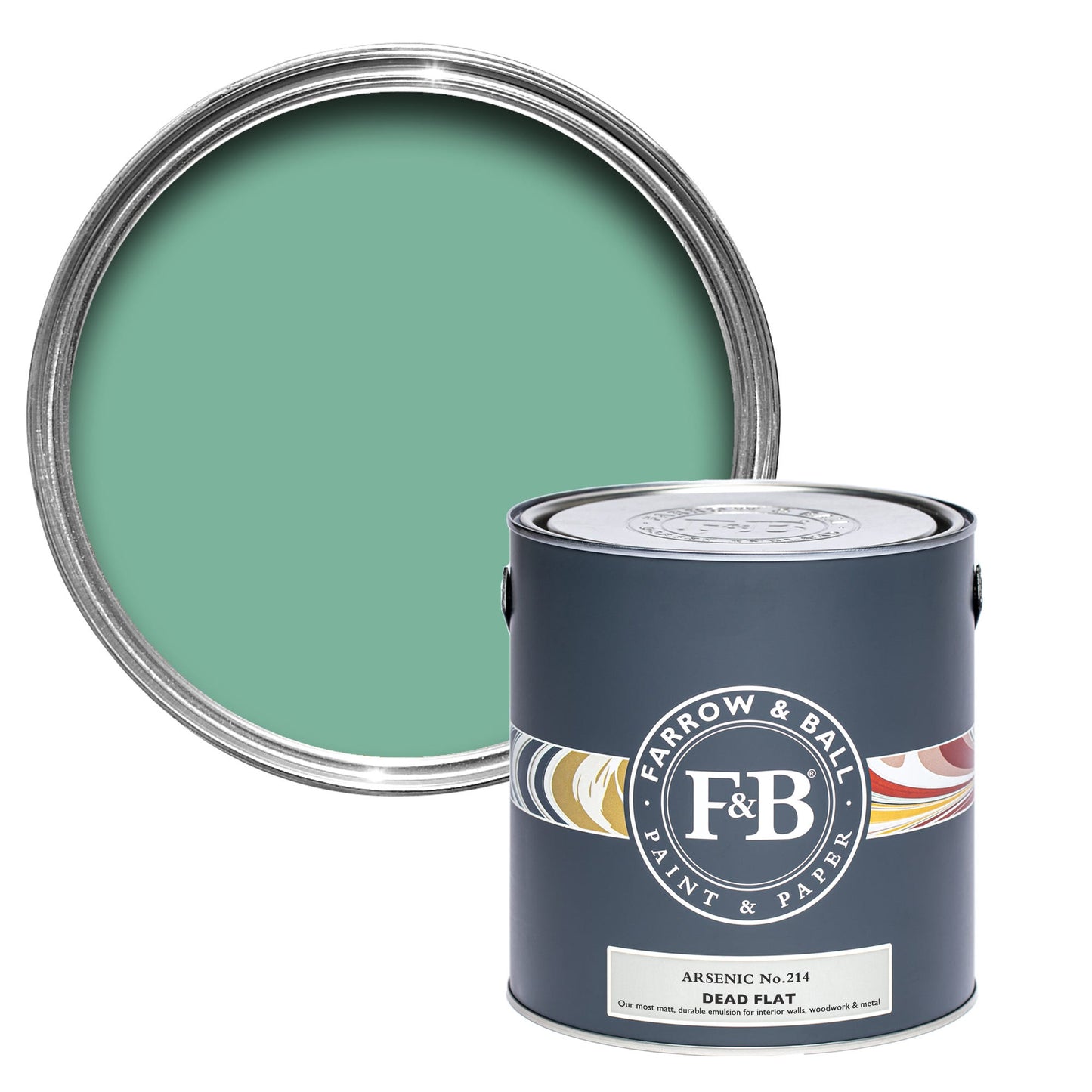 Farrow & Ball Multi Surface 750ml Dead Flat Arsenic No.214