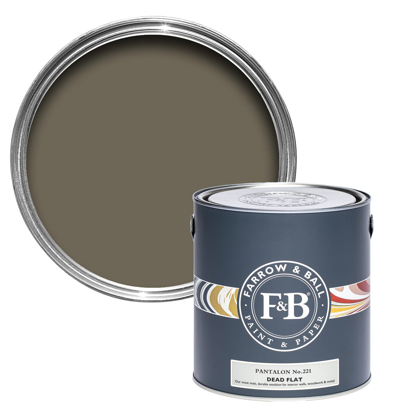 Farrow & Ball Multi Surface 5L Dead Flat Pantalon No.221