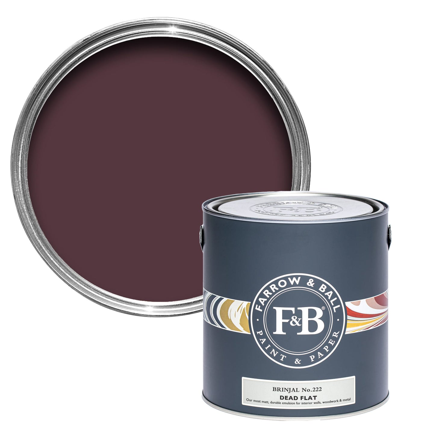 Farrow & Ball Multi Surface 2.5L Dead Flat Brinjal No.222