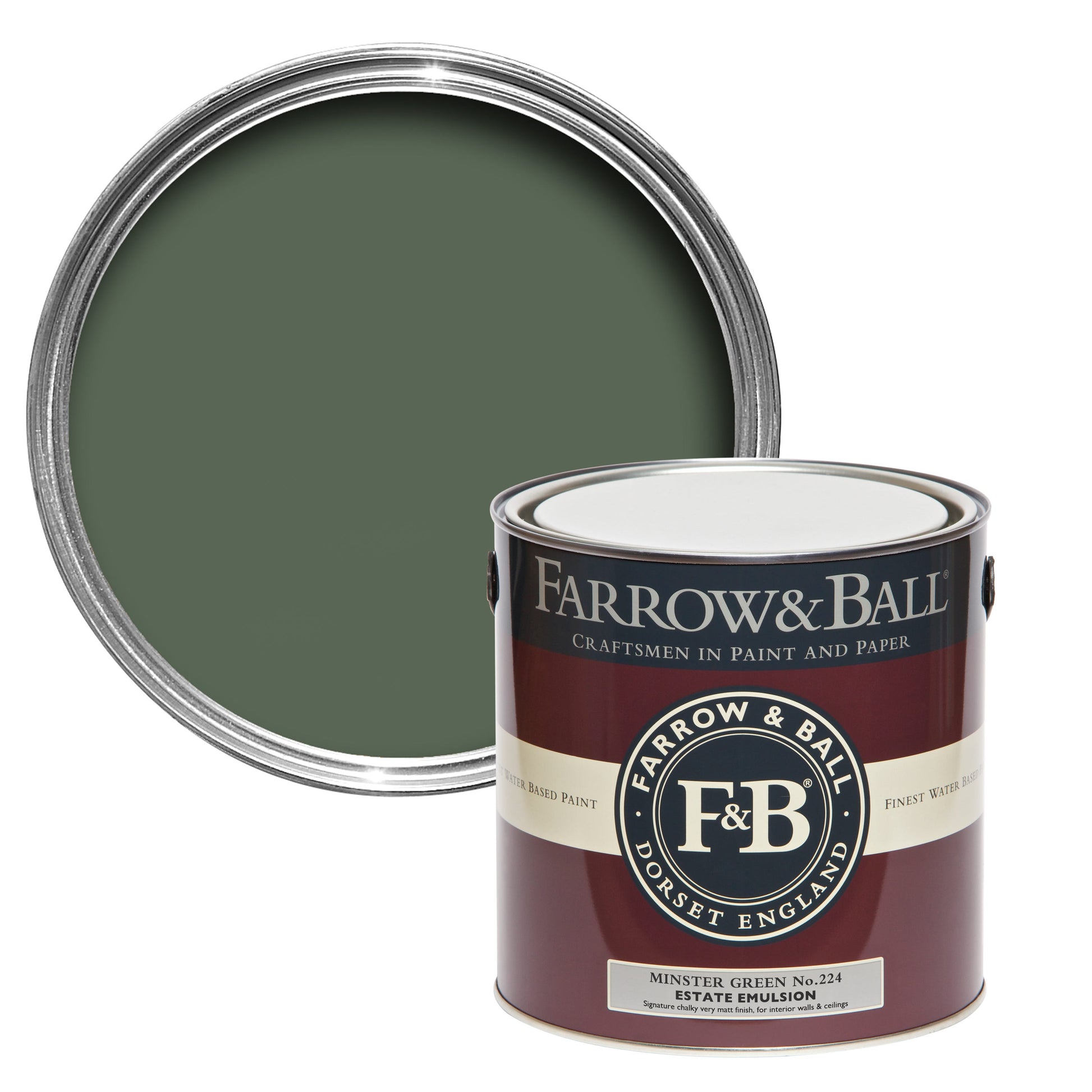Tin Farrow & Ball 2.5L Modern Emulsion Minster Green No.224