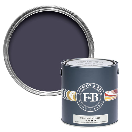 Farrow & Ball Multi Surface 2.5L Dead Flat Bible Black No.225