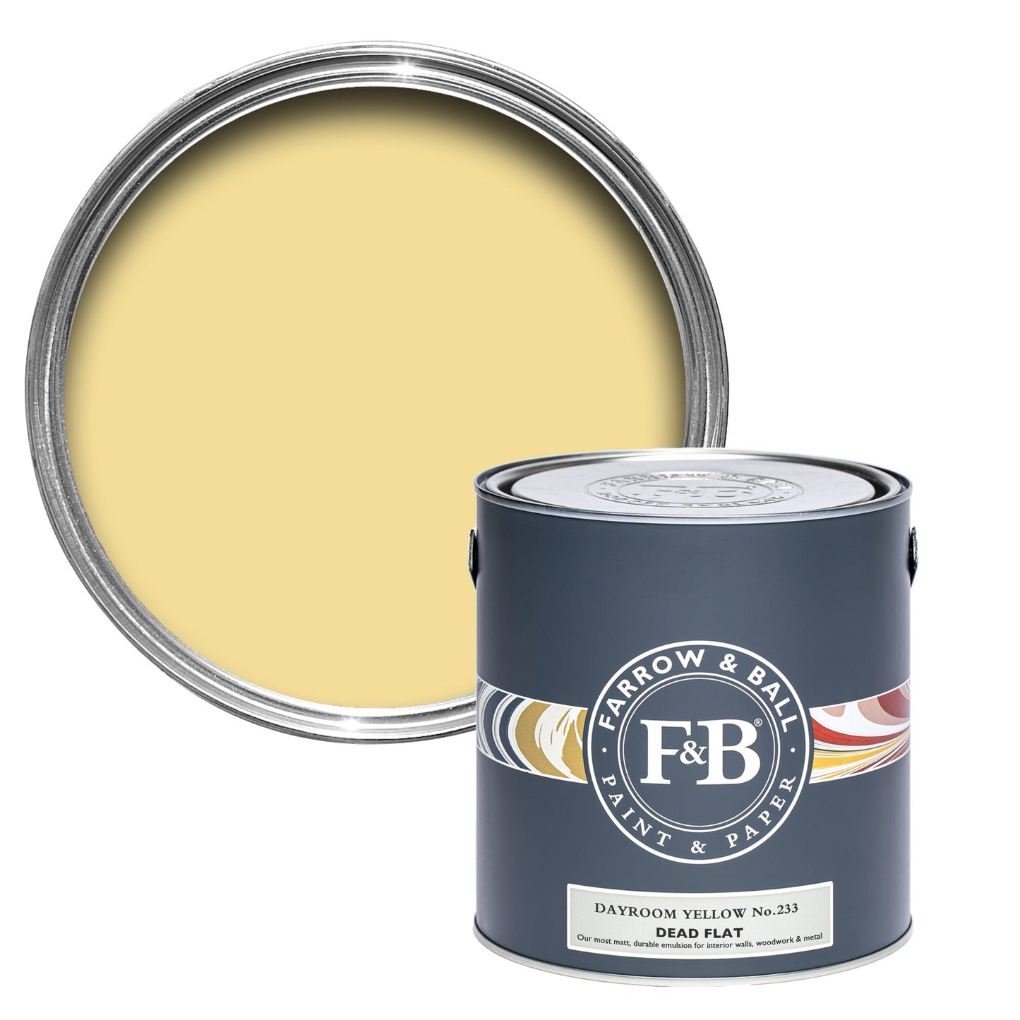 Farrow & Ball Multi Surface 2.5L Dead Flat Dayroom Yellow No.233