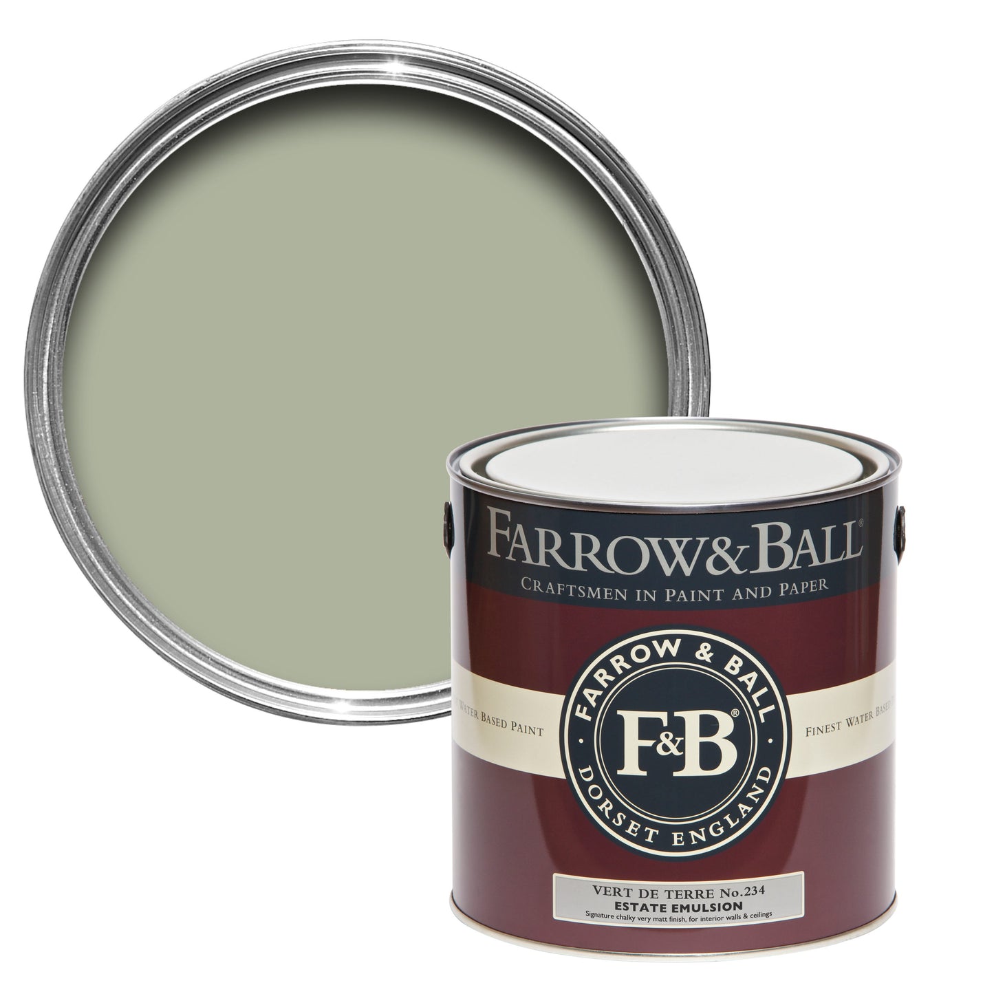 Farrow & Ball 2.5L Modern Eggshell Vert de Terre No.234