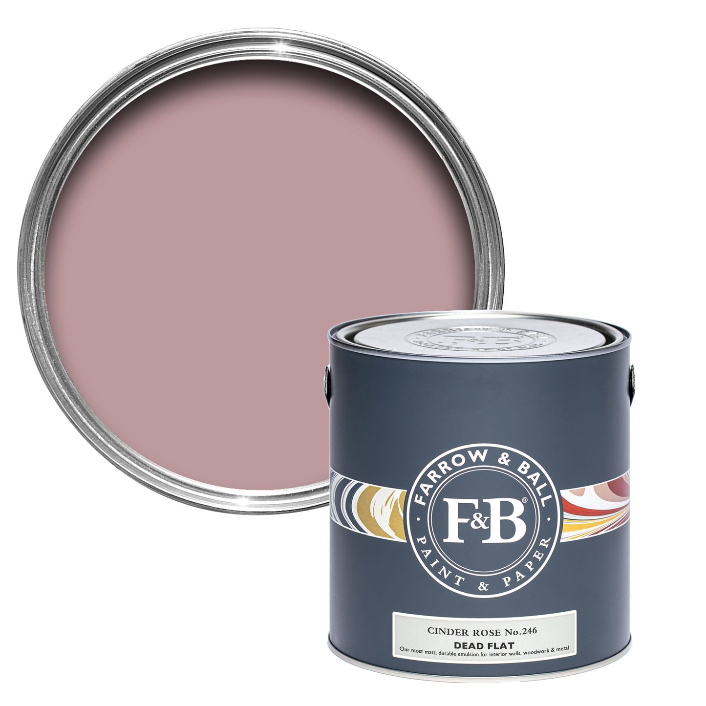 Farrow & Ball Multi Surface 750ml Dead Flat Cinder Rose No.246