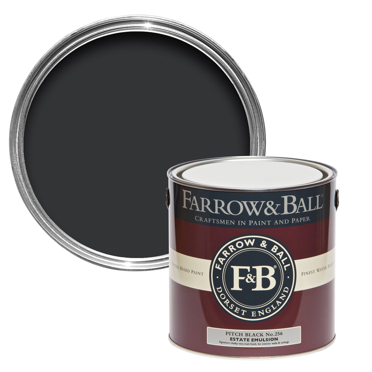 Farrow & Ball 2.5L Modern Eggshell Pitch Black No.256