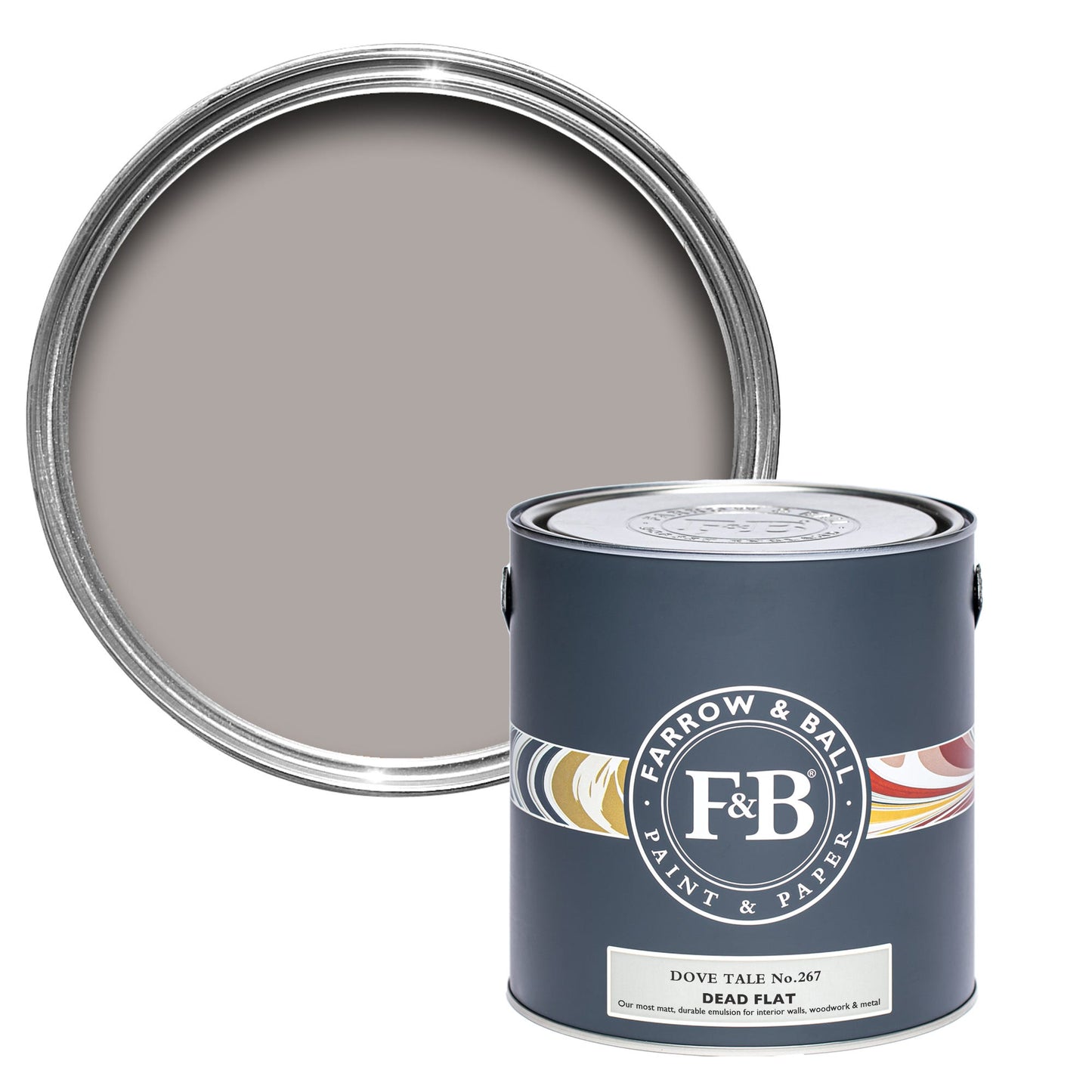 Farrow & Ball Multi Surface 5L Dead Flat Dove Tale No.267
