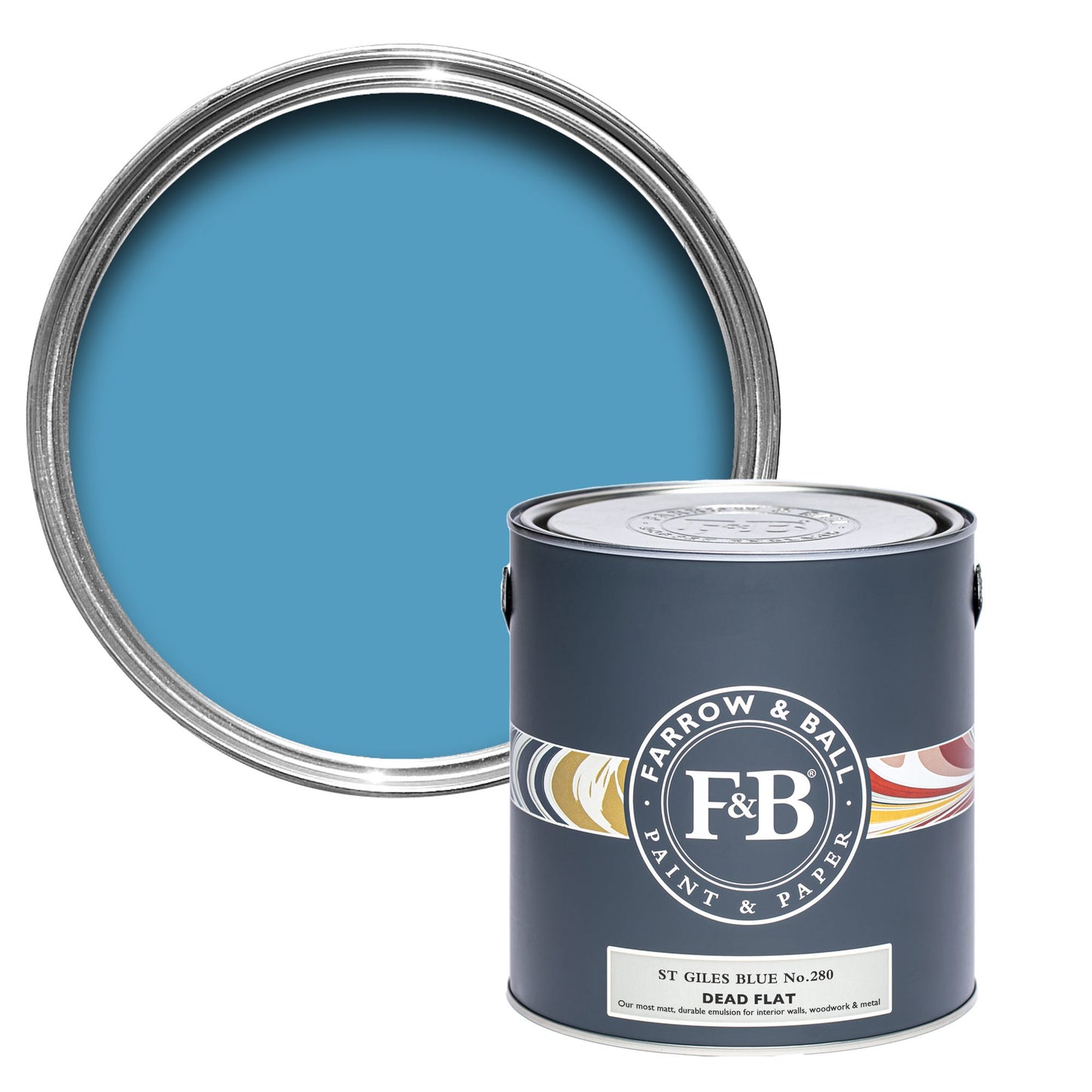 Farrow & Ball Multi Surface 2.5L Dead Flat St Giles Blue No.280
