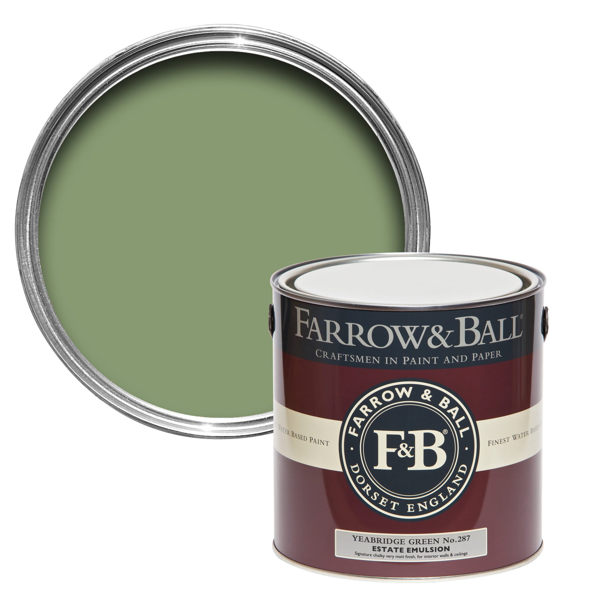 Tin Farrow & Ball 2.5L Modern Emulsion Yeabridge Green No.287