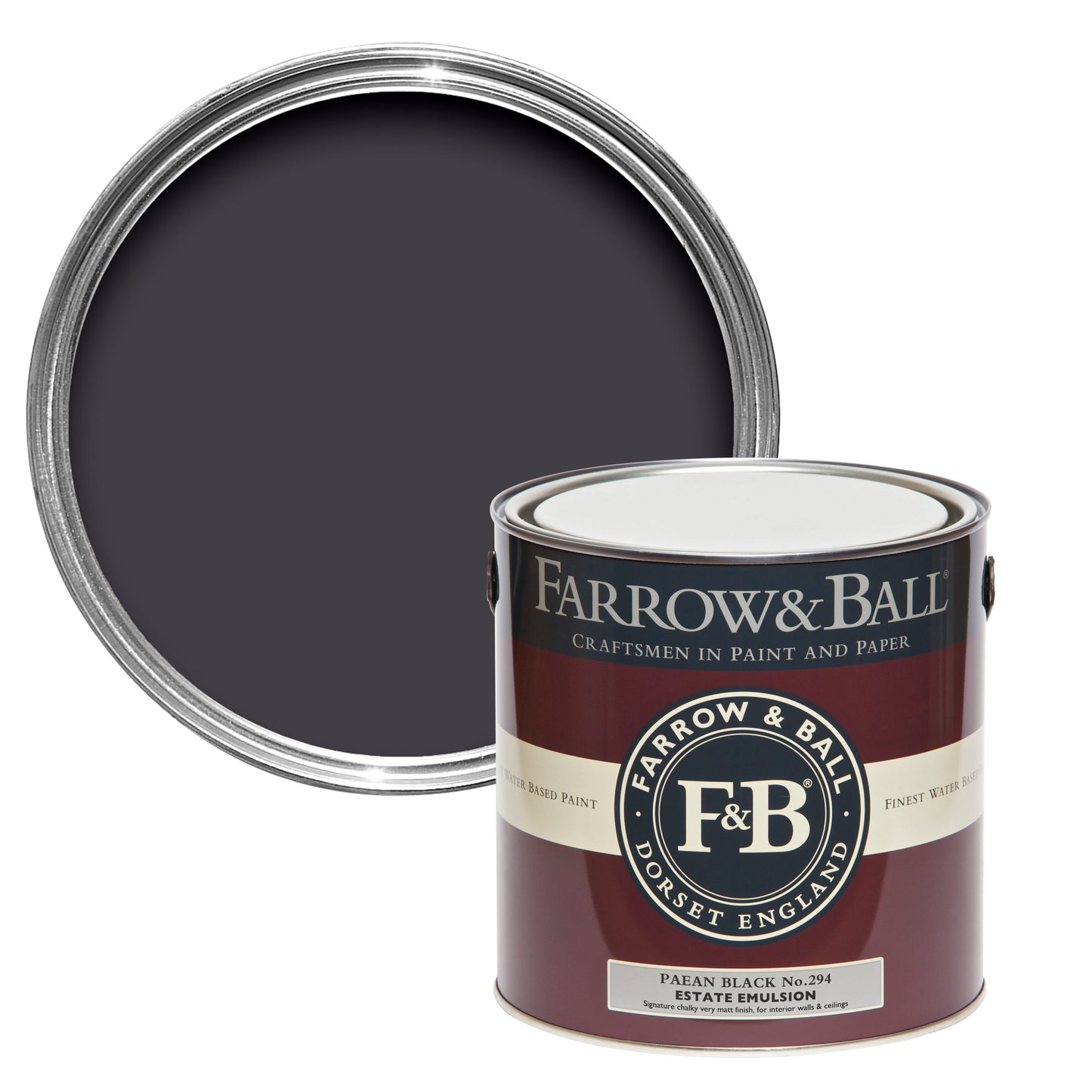 Farrow & Ball 750ml Modern Eggshell Paean Black No.294