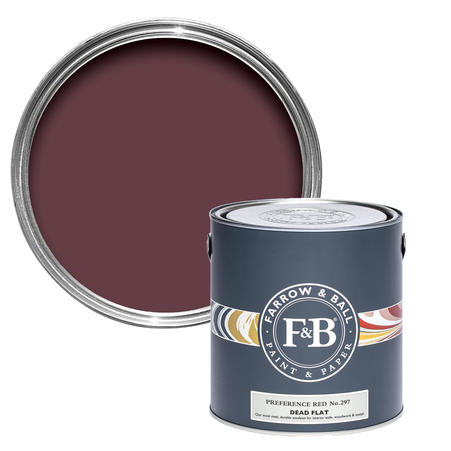 Farrow & Ball Multi Surface 5L Dead Flat Preference Red No.297
