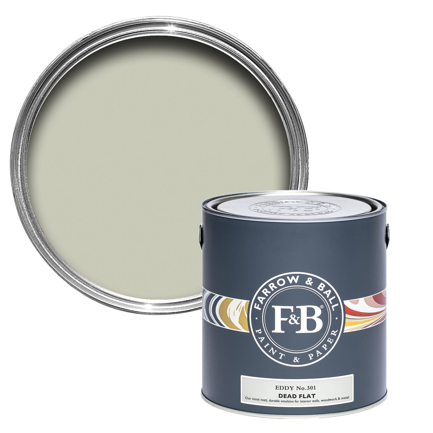 Farrow & Ball Multi Surface 5L Dead Flat Eddy No.301