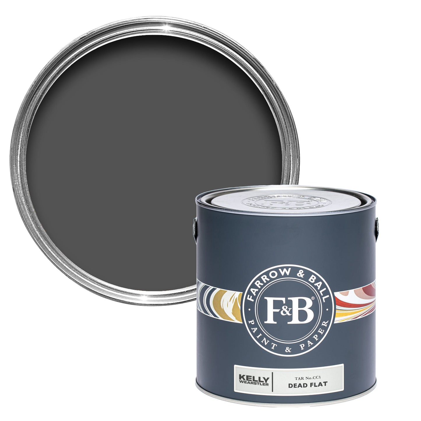 Farrow & Ball Multi Surface 5L Dead Flat Tar No.CC1