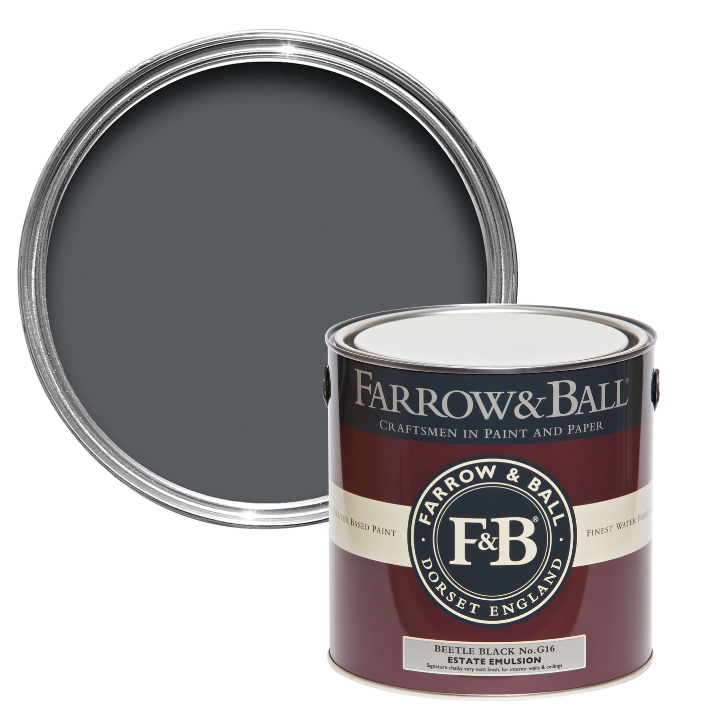 Farrow & Ball 750ml Modern Eggshell Beetle Black No.G16