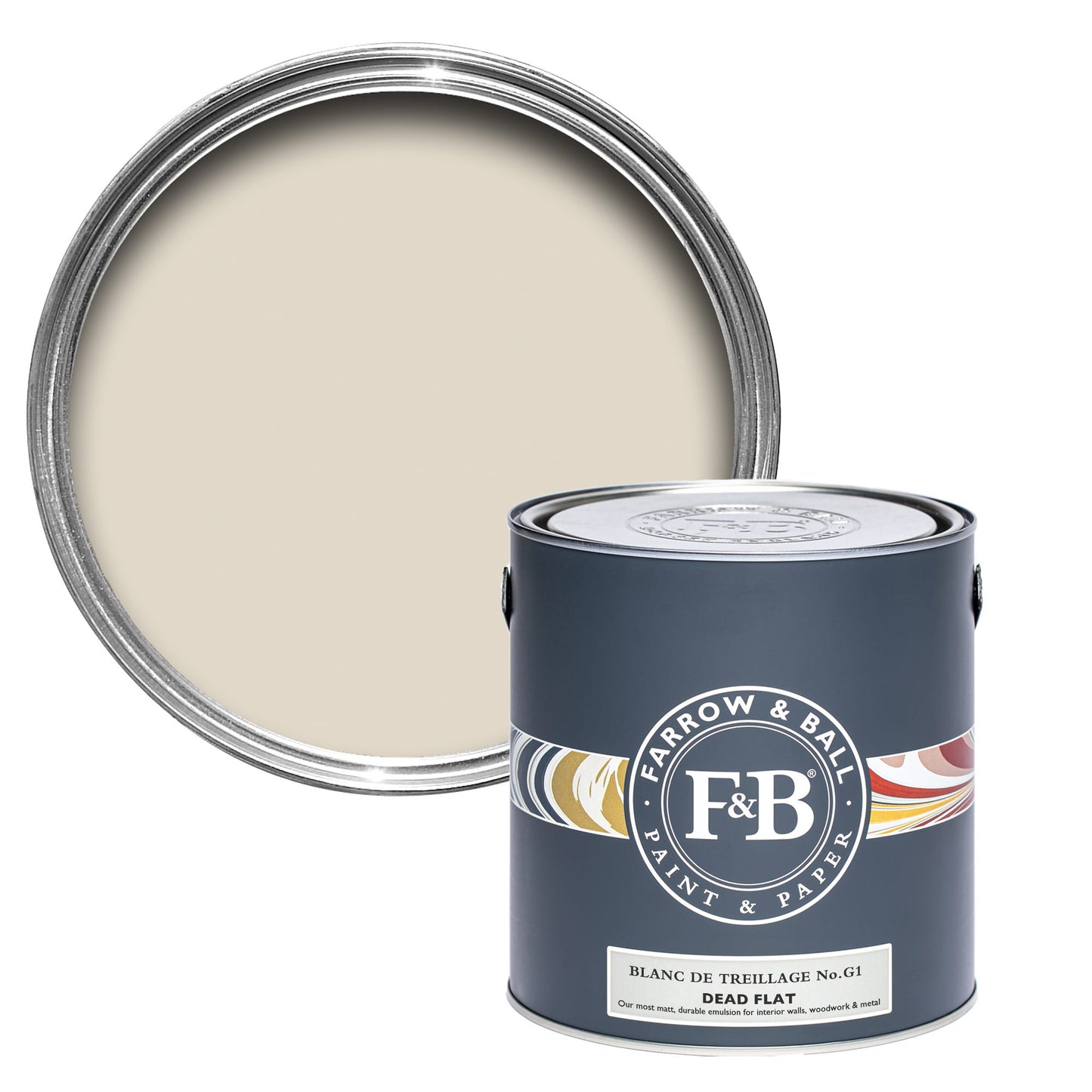 Farrow & Ball Multi Surface 750ml Dead Flat Blanc de Treillage No.G1