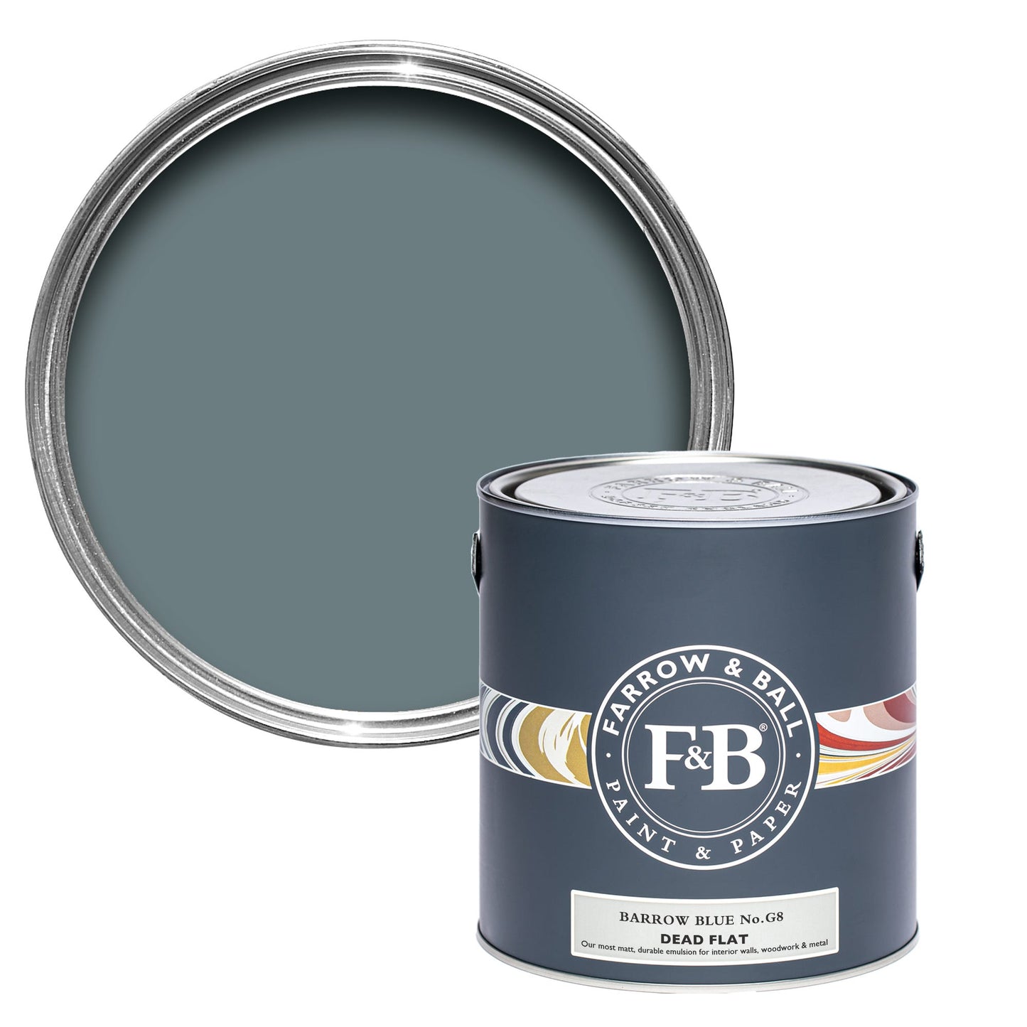 Farrow & Ball Multi Surface 5L Dead Flat Barrow Blue No.G8