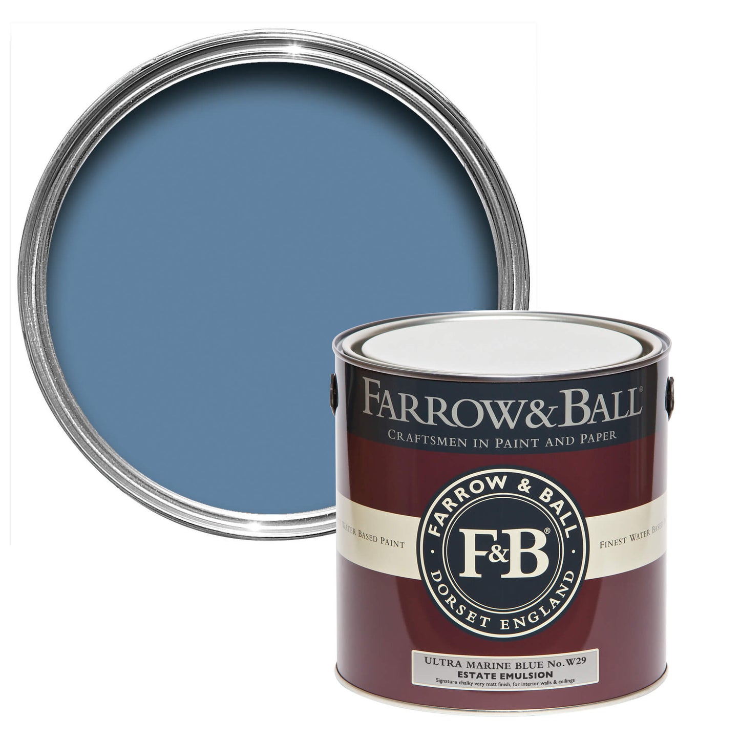 Farrow & Ball 750ml Modern Eggshell Ultra marine Blue No.W29