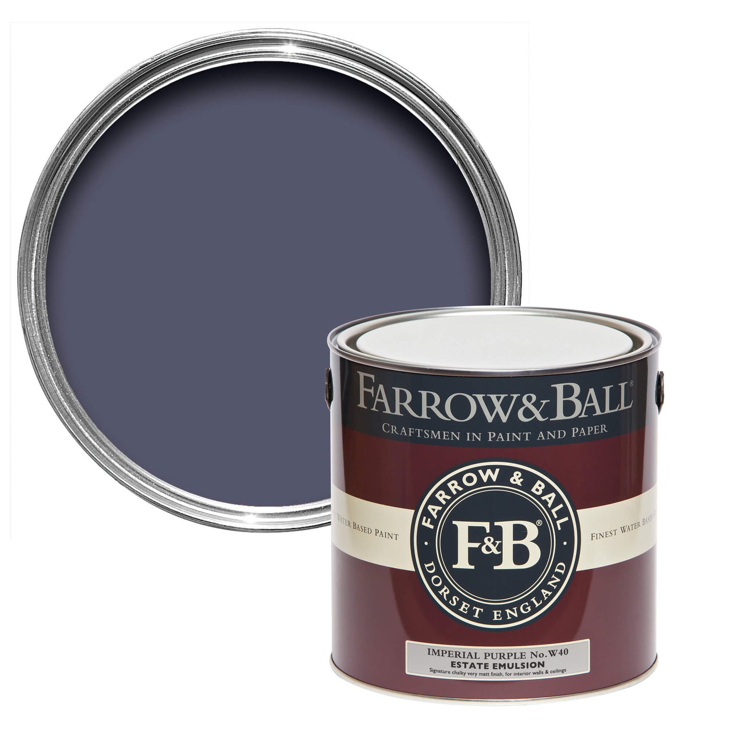 Farrow & Ball 2.5L Flat Eggshell Imperial Purple No.W40
