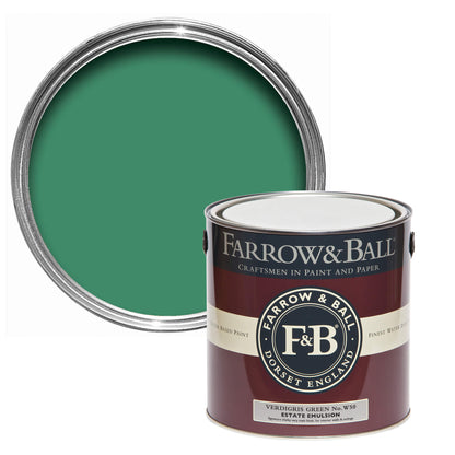 Tin Farrow & Ball 2.5L Modern Emulsion Verdigris Green No.W50