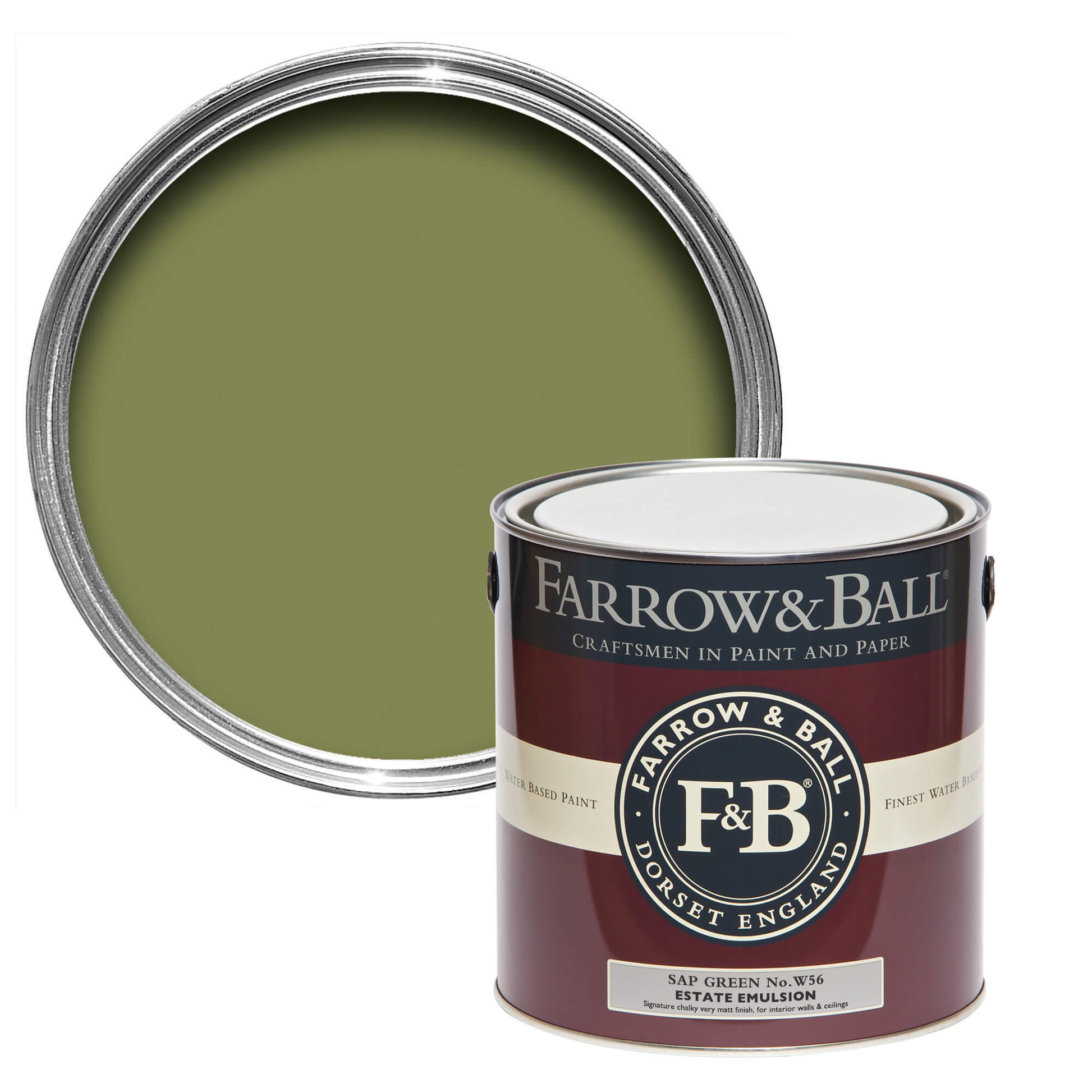 Tin Farrow & Ball 2.5L Modern Emulsion Sap Green No.199
