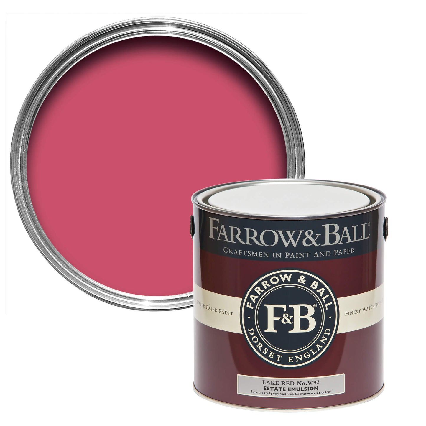 Tin Farrow & Ball 2.5L Modern Emulsion Lake Red No.W92