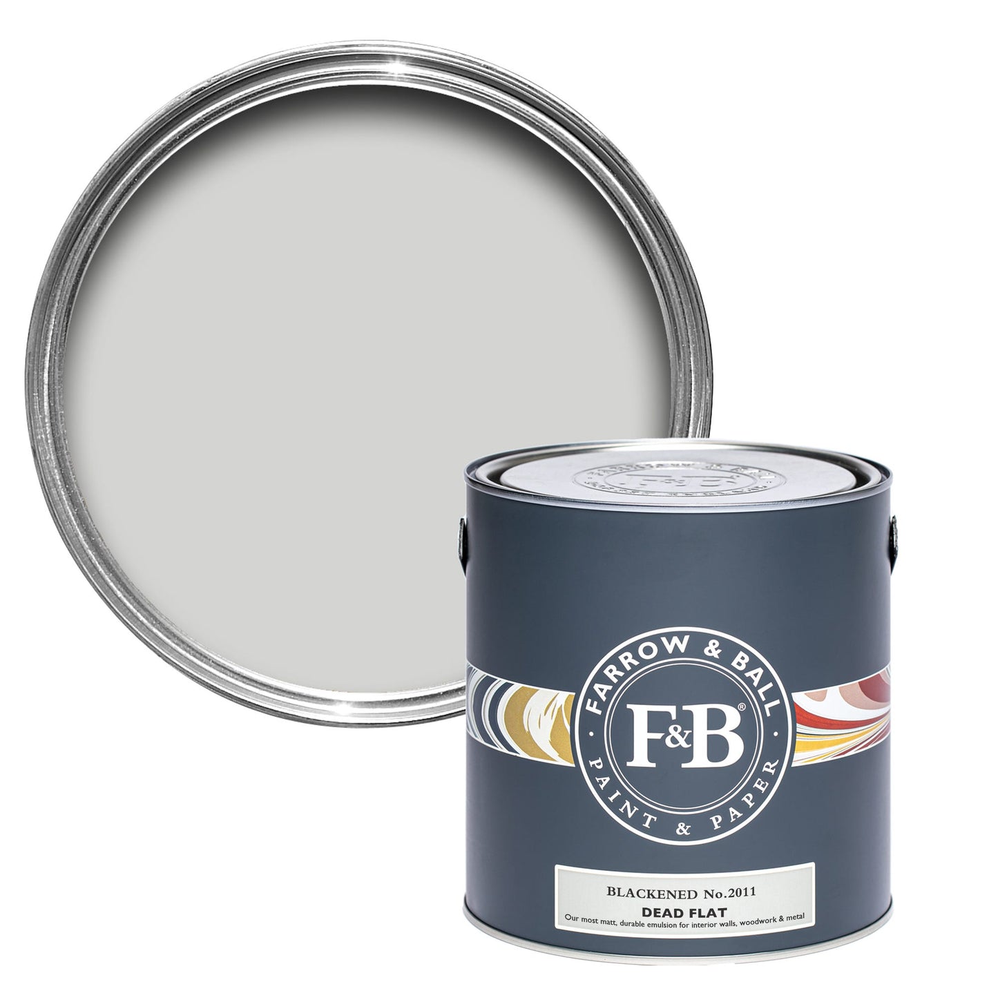 Farrow & Ball Multi Surface 2.5L Dead Flat Blackened No.2011
