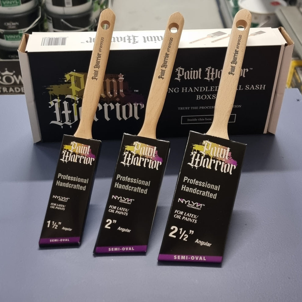 Paint Warrior Angle Cut Brush Set 3 Pack – Painters Paradise