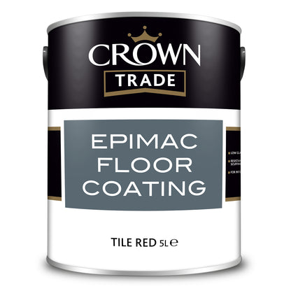 Crown Trade Spill-Resistant Epimac Floor Coating - Tile Red - 5 Litre