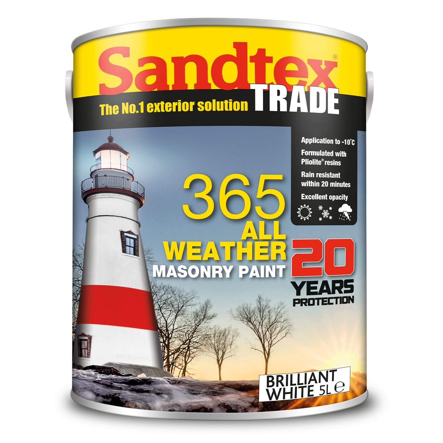 Sandtex Trade 365 All Weather Masonry Paint - White - 5 Litre