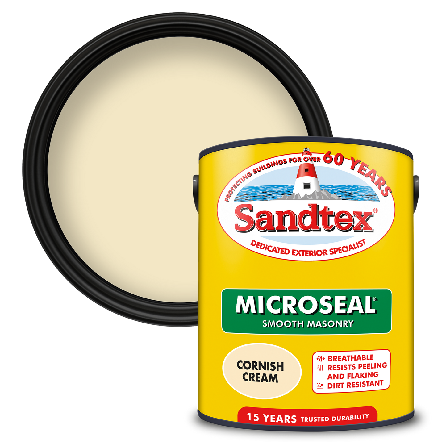 Sandtex 15 Year Weatherproof Exterior Wall Paint - Cornish Cream