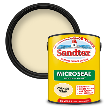 Sandtex 15 Year Weatherproof Exterior Wall Paint - Cornish Cream