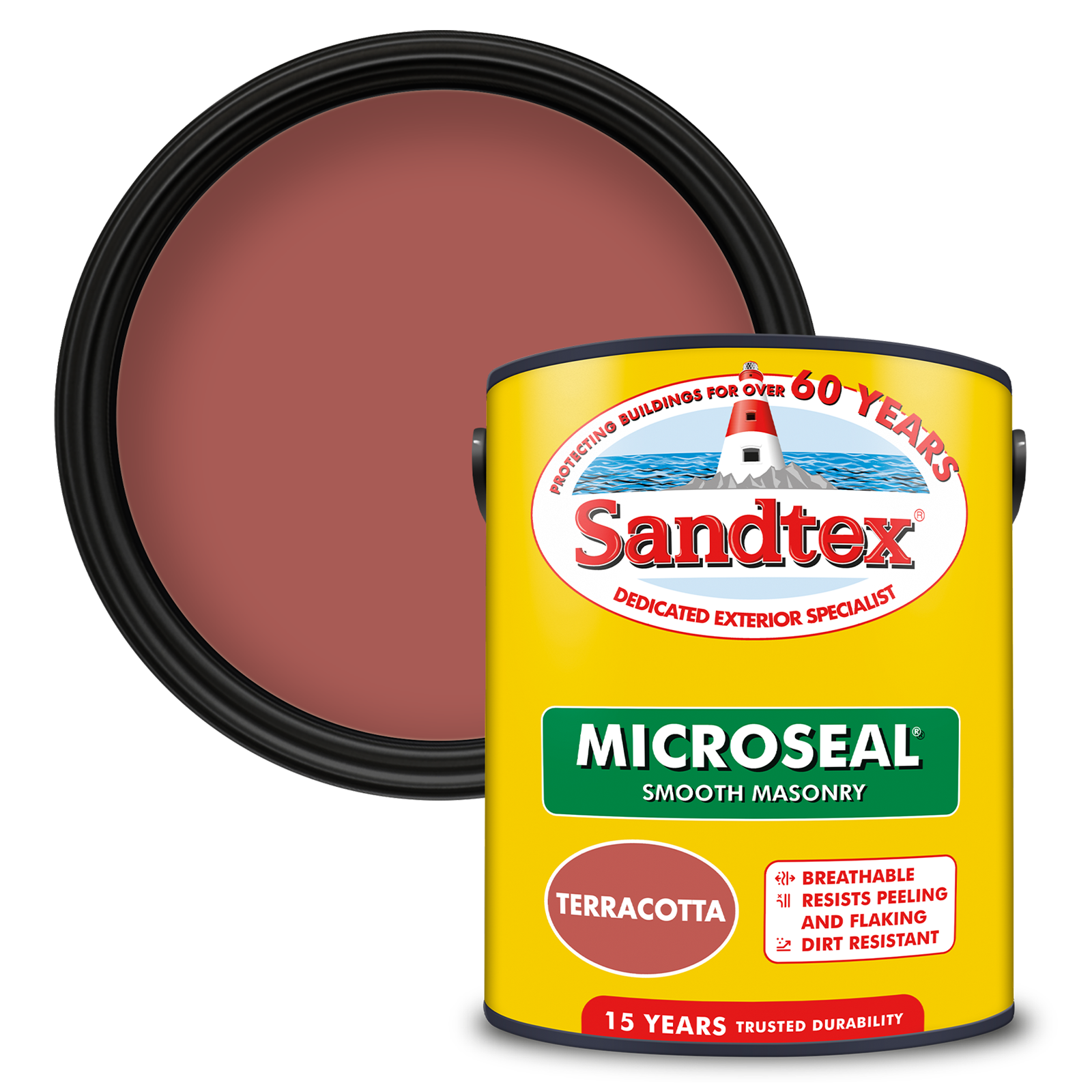 Sandtex 15 Year Weatherproof Exterior Wall Paint - Terracotta
