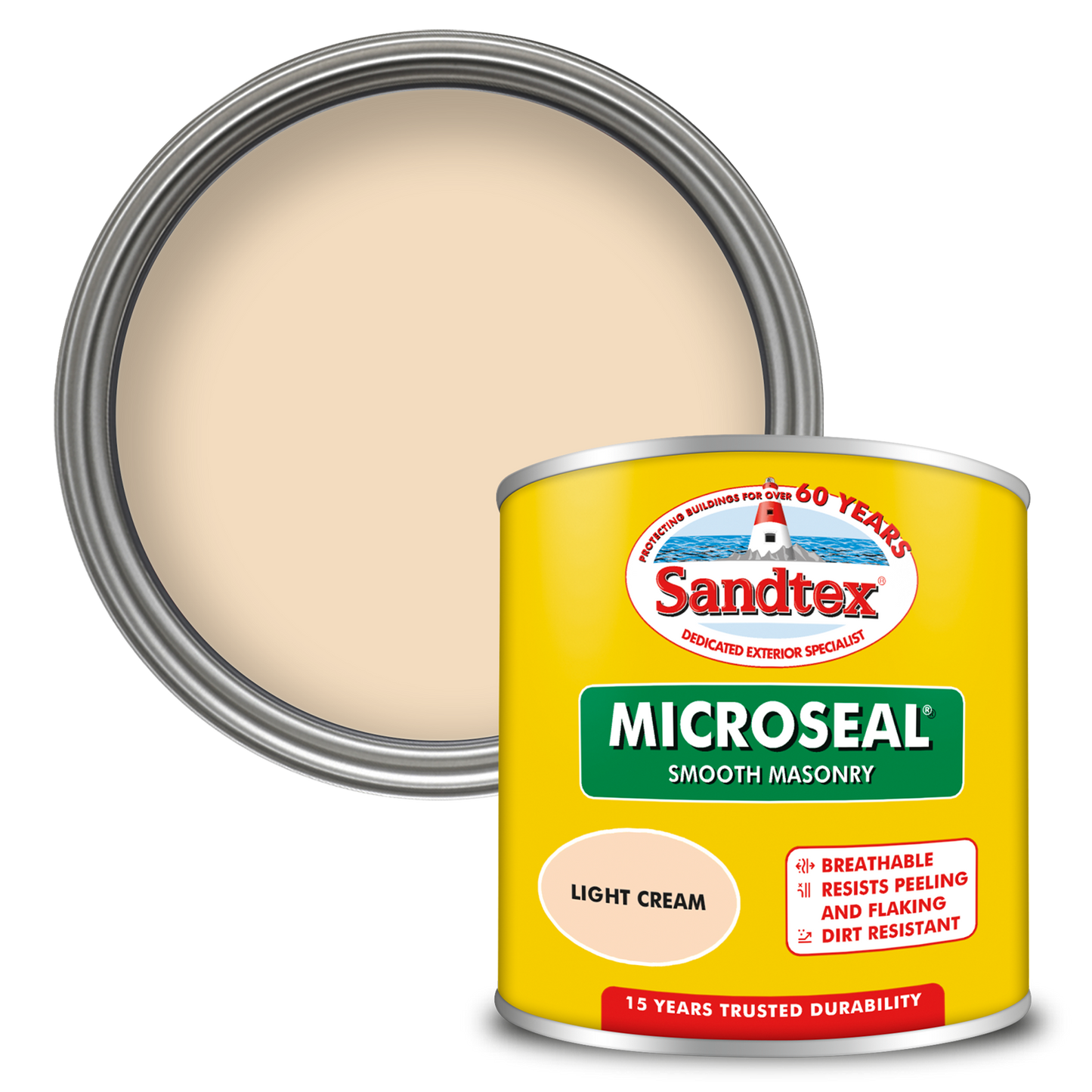 Sandtex 15 Year Weatherproof Exterior Wall Paint - Light Cream