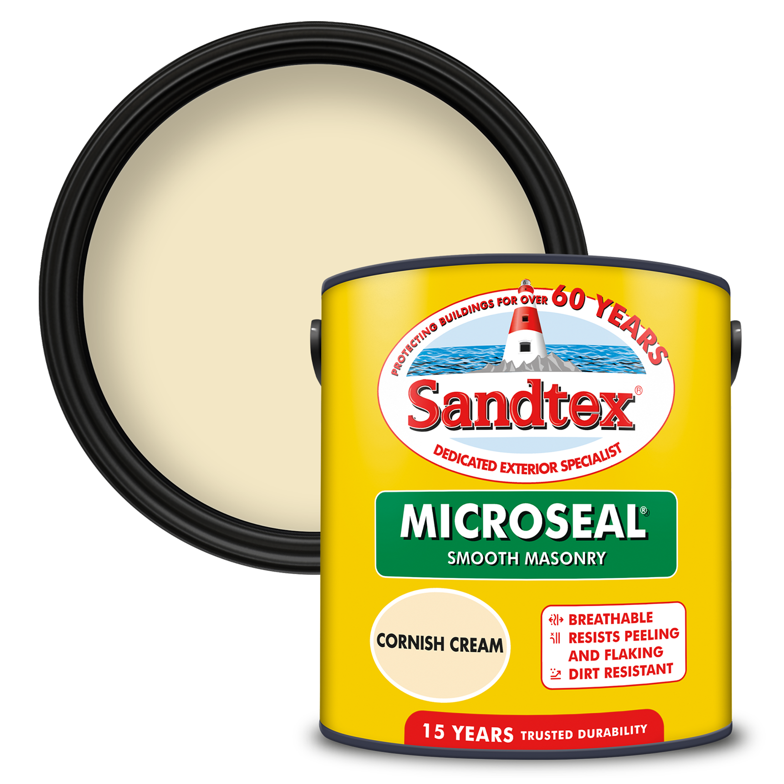 Sandtex 15 Year Weatherproof Exterior Wall Paint - Cornish Cream