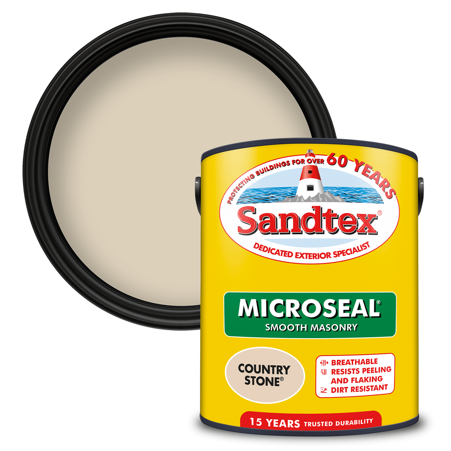 Sandtex 15 Year Weatherproof Exterior Wall Paint - Country Stone